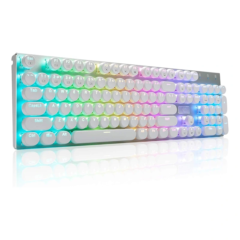104 gombok Vezetékes írógép mechanikus RGB billentyűzet