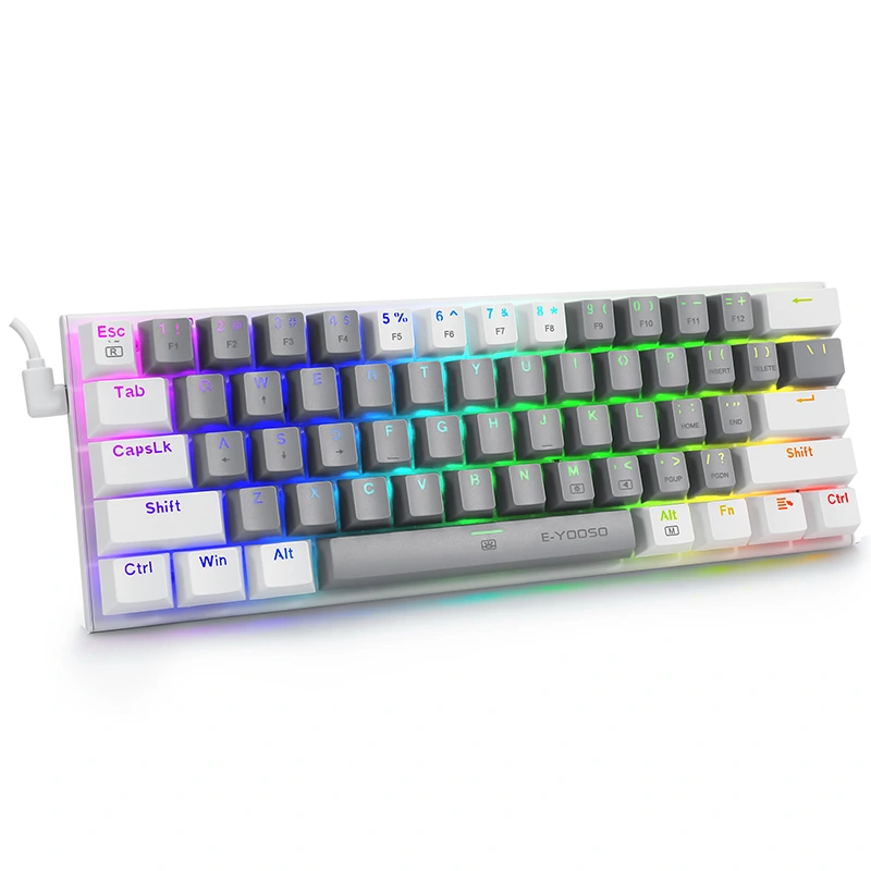 61 gombos, 60% RGB vezetékes, játékra alkalmas mechanikus billentyűzet
