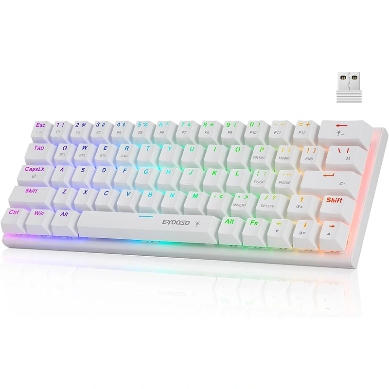 63 RGB billentyűs vezeték nélküli BT 2,4 GHz-es c típusú mechanikus játékbillentyűzet