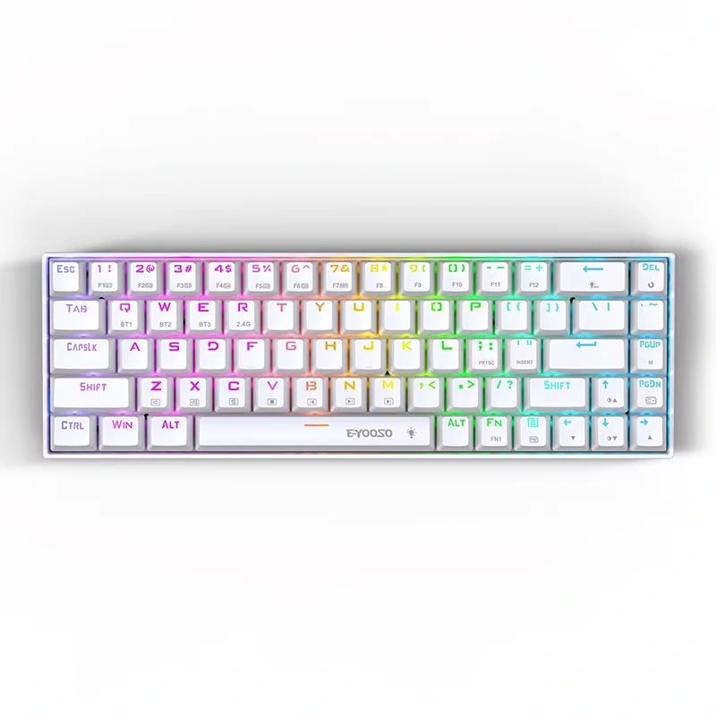 68 gombos RGB vezeték nélküli BT 2,4 GHz-es mechanikus játékbillentyűzet