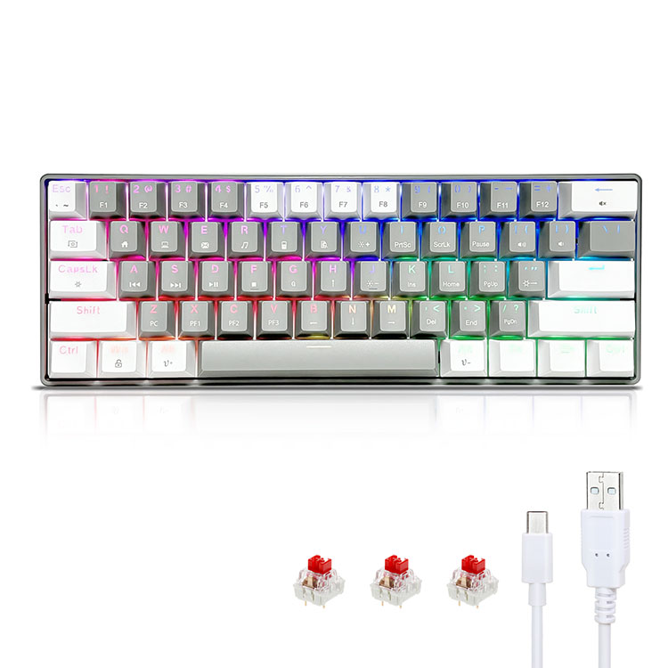 Hordozható 60%-os RGB mechanikus játékbillentyűzet
